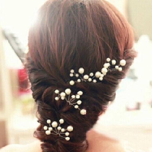 Set of 3 Faux Pearl Hair Pins - Picture 2 of 8
